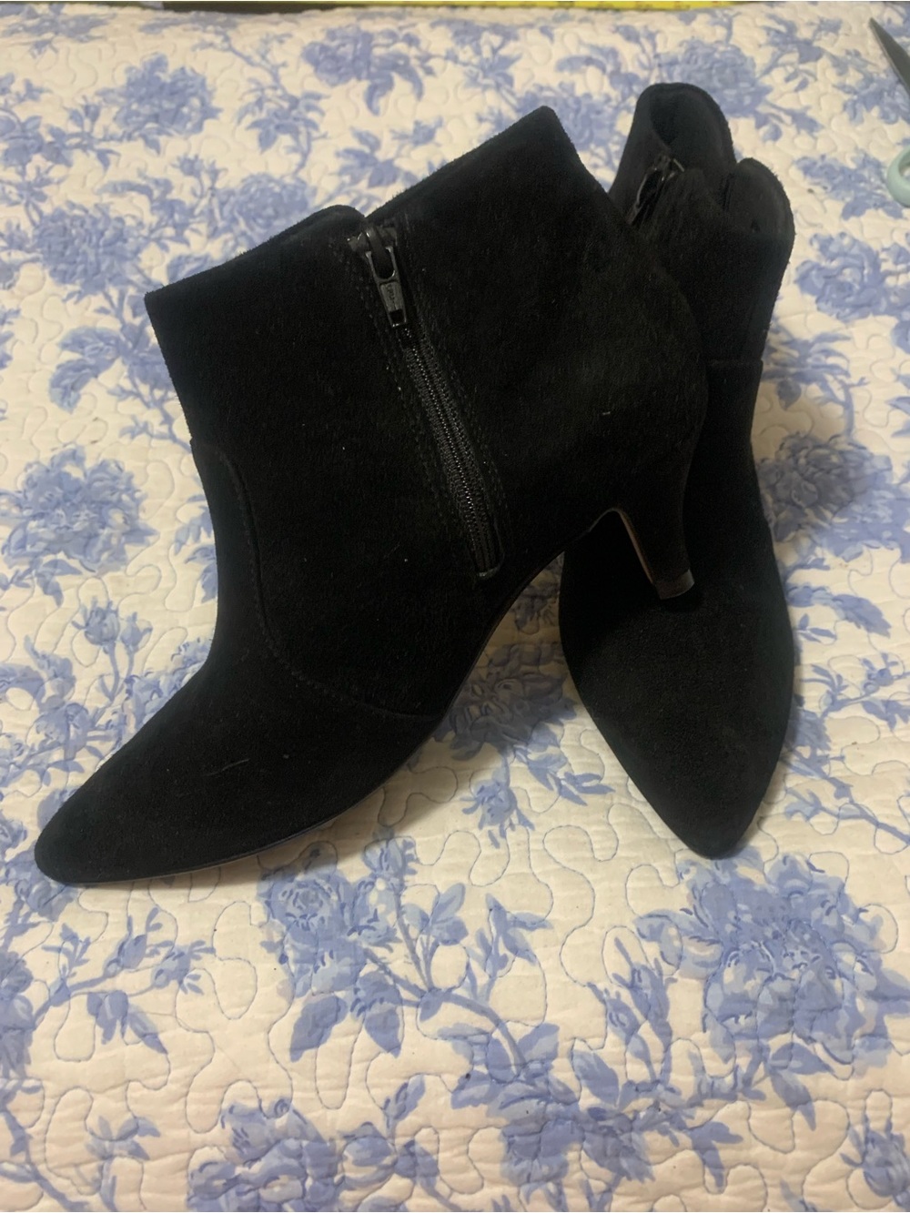 Clarks Women’s Black Suede Ankle Boots - Side Zip Chic